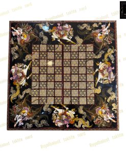 خرید تخته نرد خاتم نقاشی شکار سه بعدی