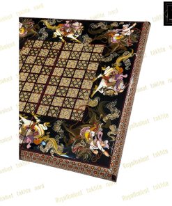 خرید تخته نرد خاتم نقاشی شکار سه بعدی