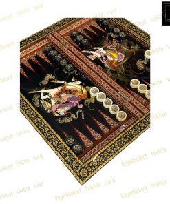 خرید تخته نرد خاتم نقاشی شکار سه بعدی