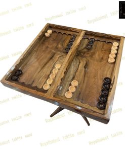 خرید تخته نرد ریشه گردو پایه دار