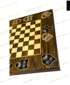 خرید تخته نرد چوب راش ماسک معرق 45 سانتی