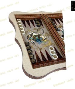 خرید تخته نرد خاتم نقاشی چوگان سه بعدی