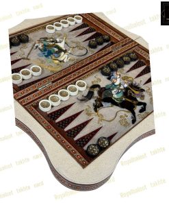 خرید تخته نرد خاتم نقاشی چوگان سه بعدی