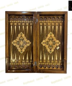 خرید تخته نرد چوب راش سنتی معرق 45 سانتی