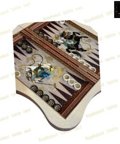 خرید تخته نرد خاتم نقاشی چوگان سه بعدی