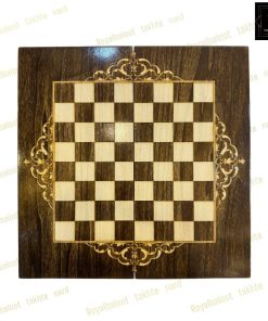 خرید تخته نرد چوب راش سنتی معرق 45 سانتی