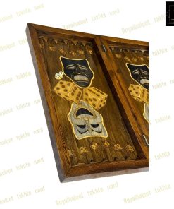 خرید تخته نرد چوب راش ماسک معرق 45 سانتی