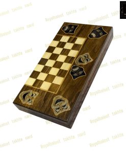 خرید تخته نرد چوب راش ماسک معرق 45 سانتی