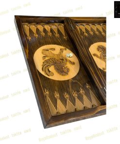 خرید تخته نرد چوب راش فروهر معرق 40 سانتی