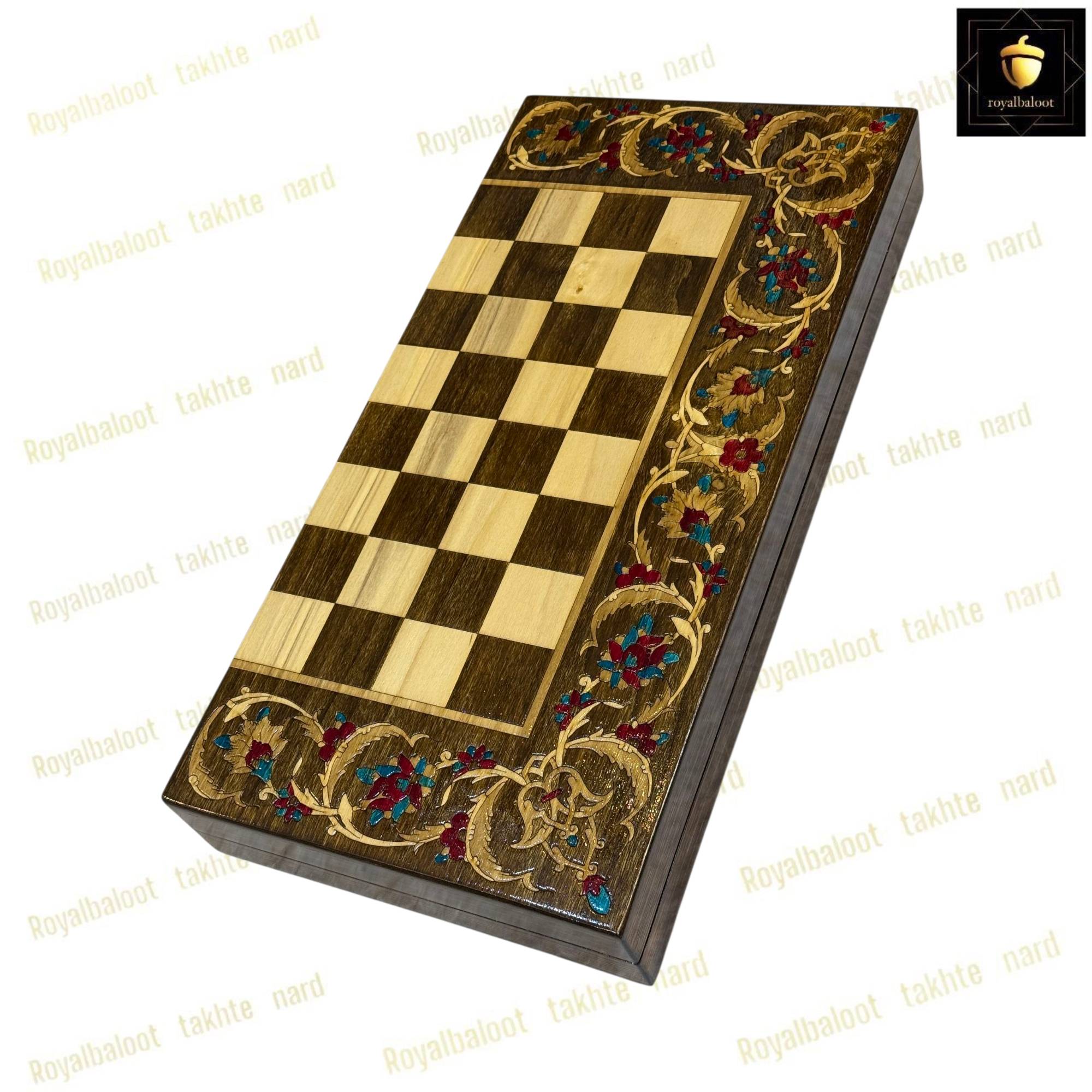 خرید تخته نرد چوب راش معرق اسلیمی فیروزه ای کد 443 خرید تخته نرد چوب راش معرق اسلیمی فیروزه ای کد 443