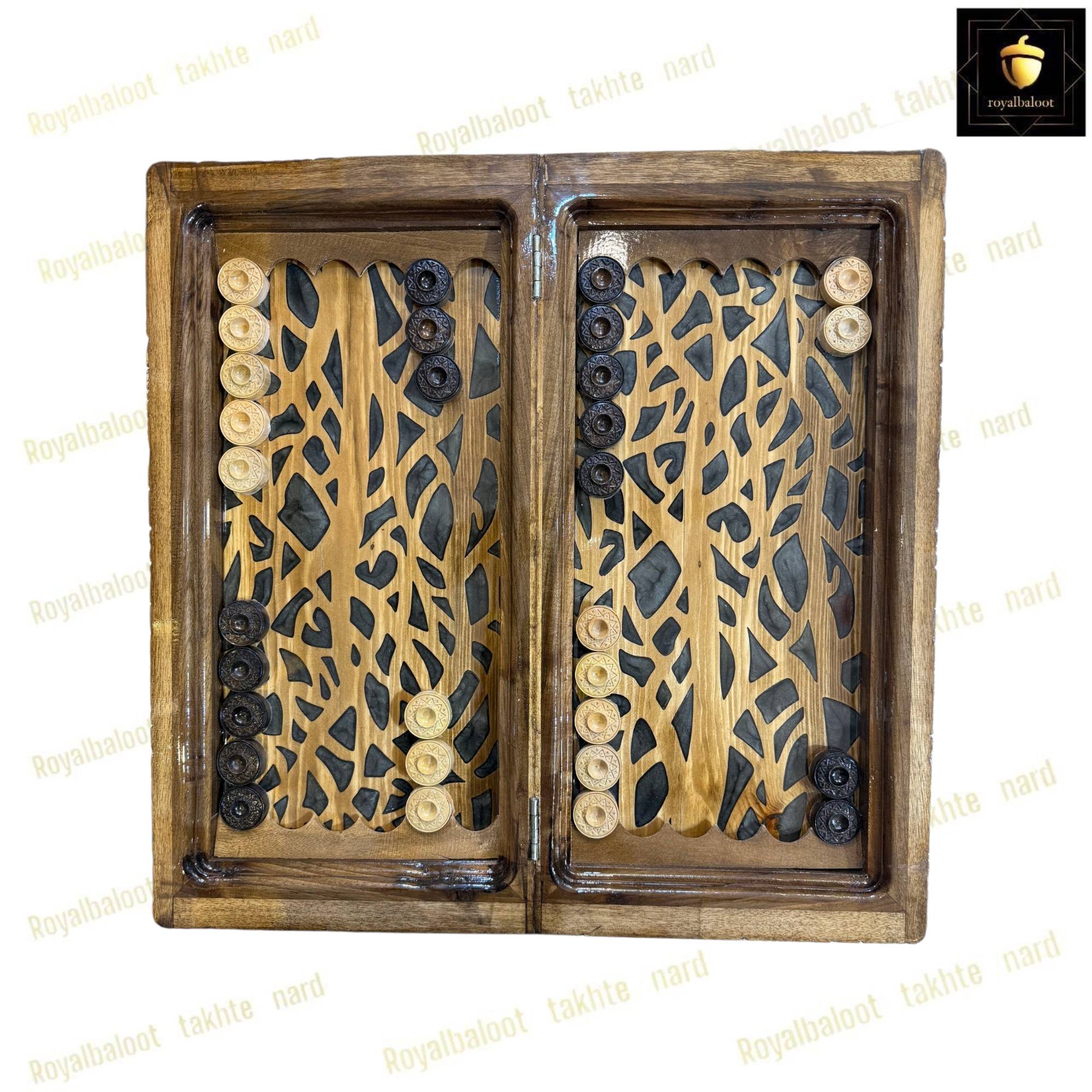 خرید تخته نرد گردو رزین درخت خاکستری کد 449 خرید تخته نرد گردو رزین درخت خاکستری