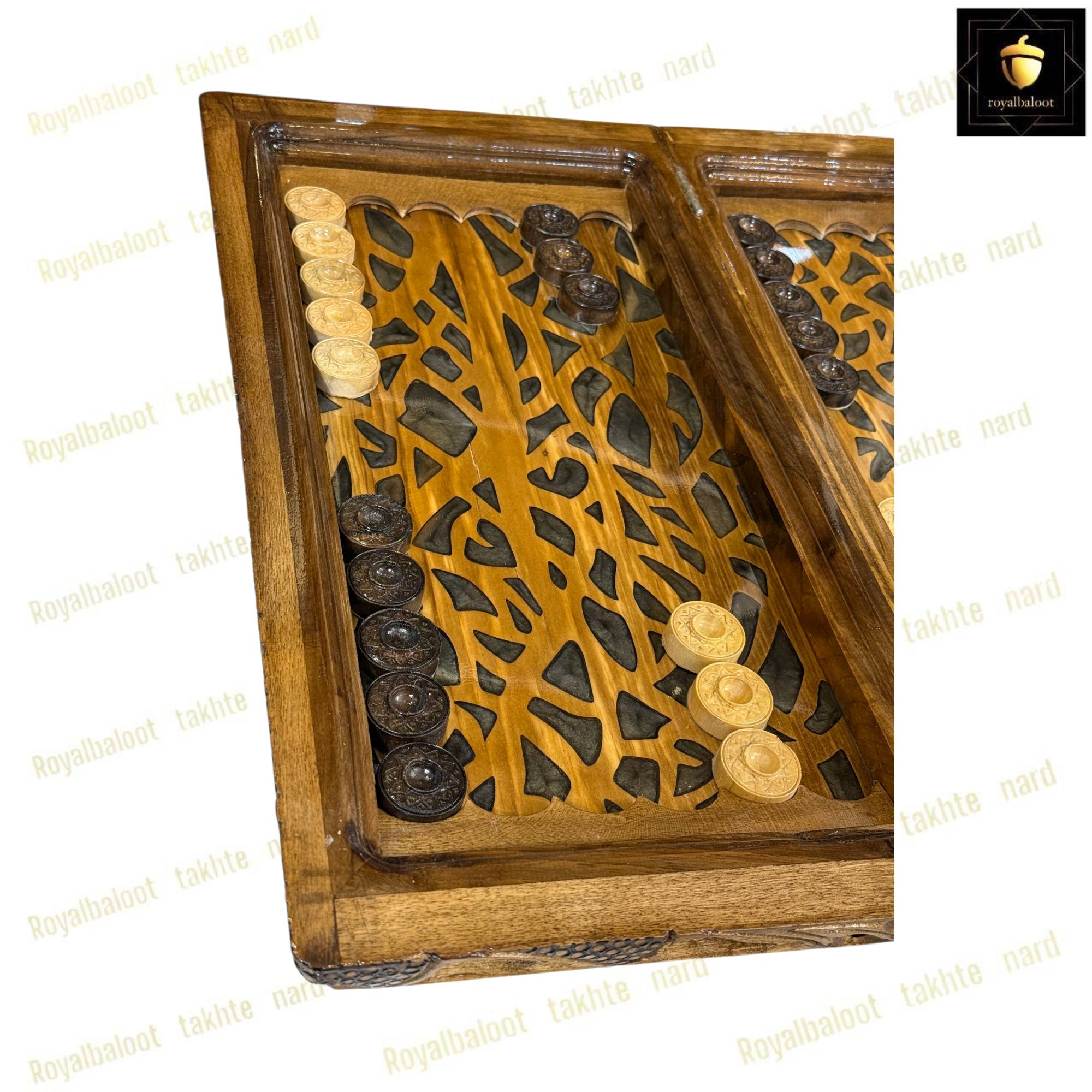 خرید تخته نرد گردو رزین درخت خاکستری کد 449 خرید تخته نرد گردو رزین درخت خاکستری