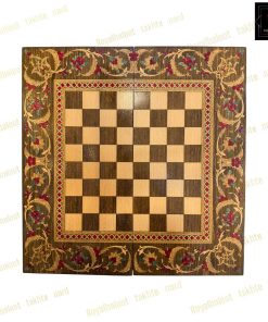 خرید تخته نرد چوب راش معرق اسب کد 444