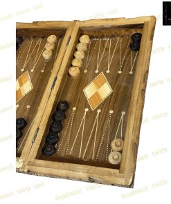 خرید تخته نرد گردو سر و بغل منبت سفارشی کد 454