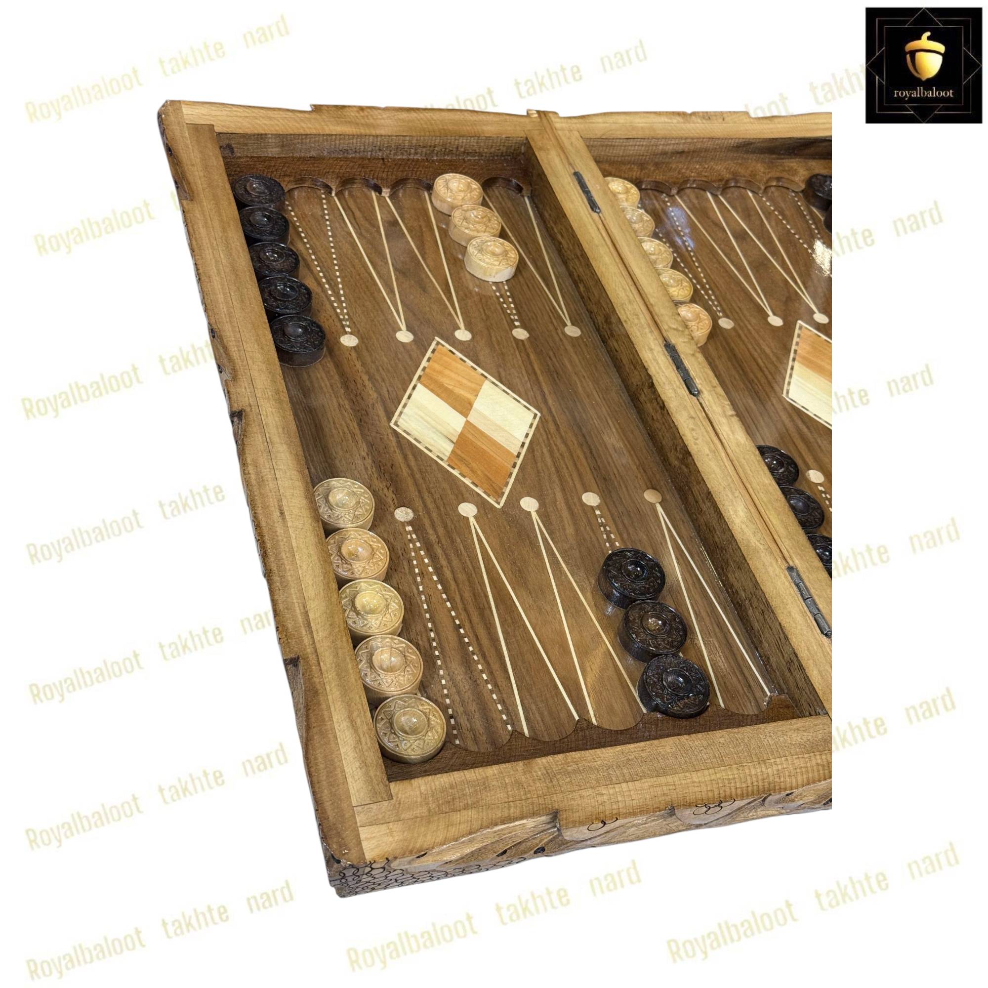 خرید تخته نرد گردو سر و بغل منبت سفارشی کد 454 خرید تخته نرد گردو سر و بغل منبت سفارشی