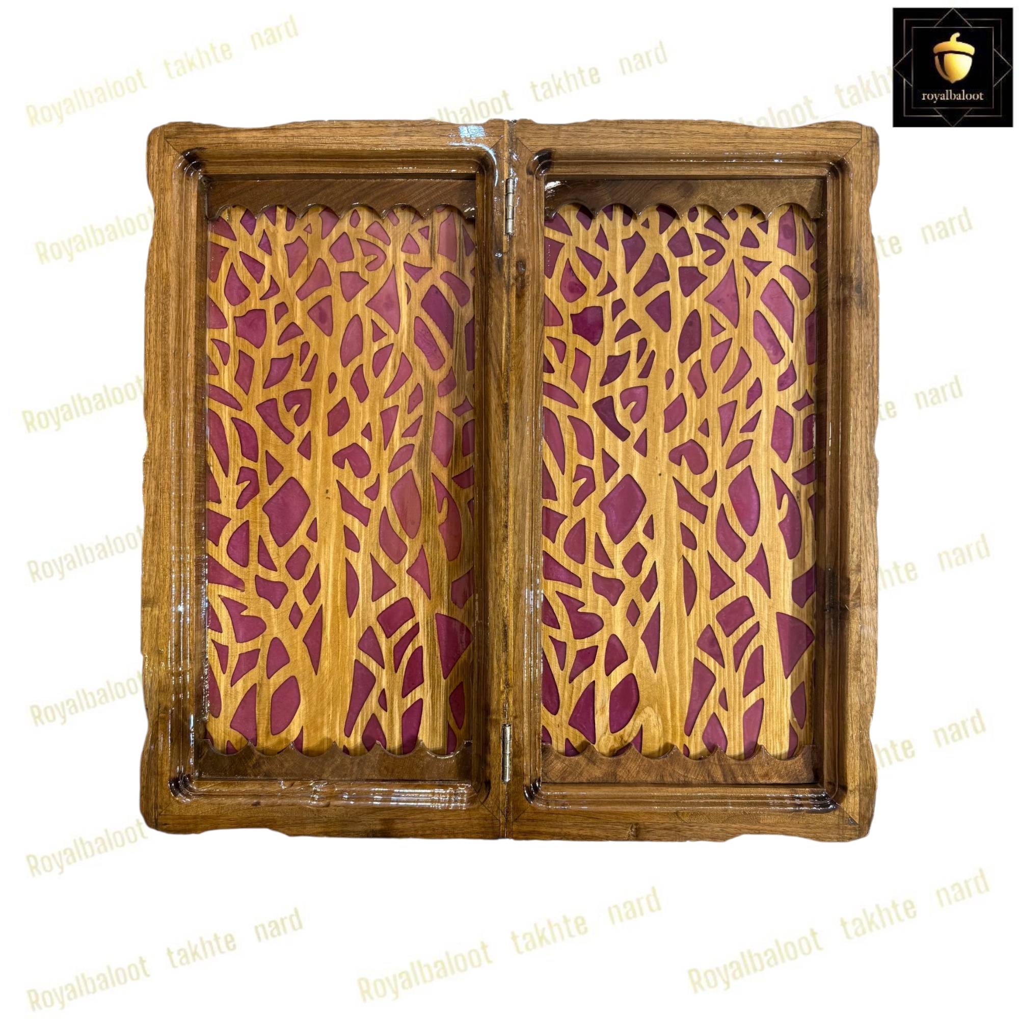 خرید تخته نرد چوب گردو رزین درخت بنفش کد 448 خرید تخته نرد چوب گردو رزین درخت بنفش