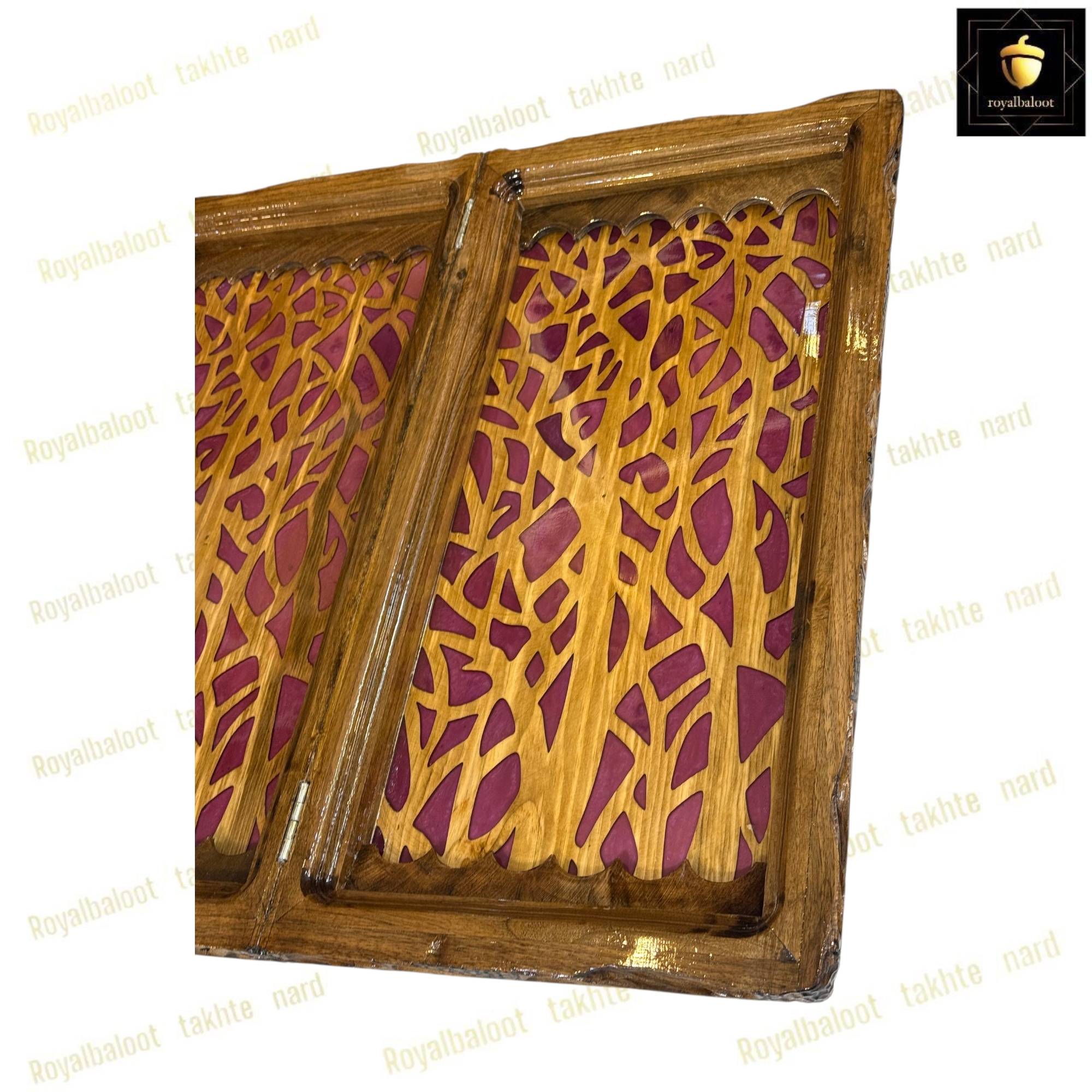 خرید تخته نرد چوب گردو رزین درخت بنفش کد 448 خرید تخته نرد چوب گردو رزین درخت بنفش