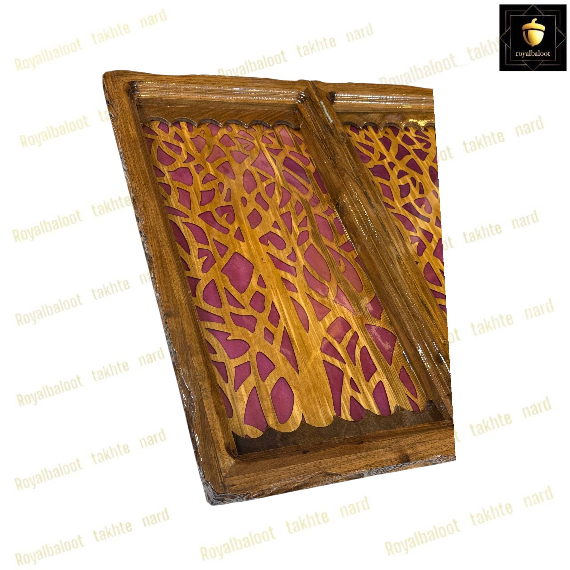 خرید تخته نرد چوب گردو رزین درخت بنفش کد 448 خرید تخته نرد چوب گردو رزین درخت بنفش