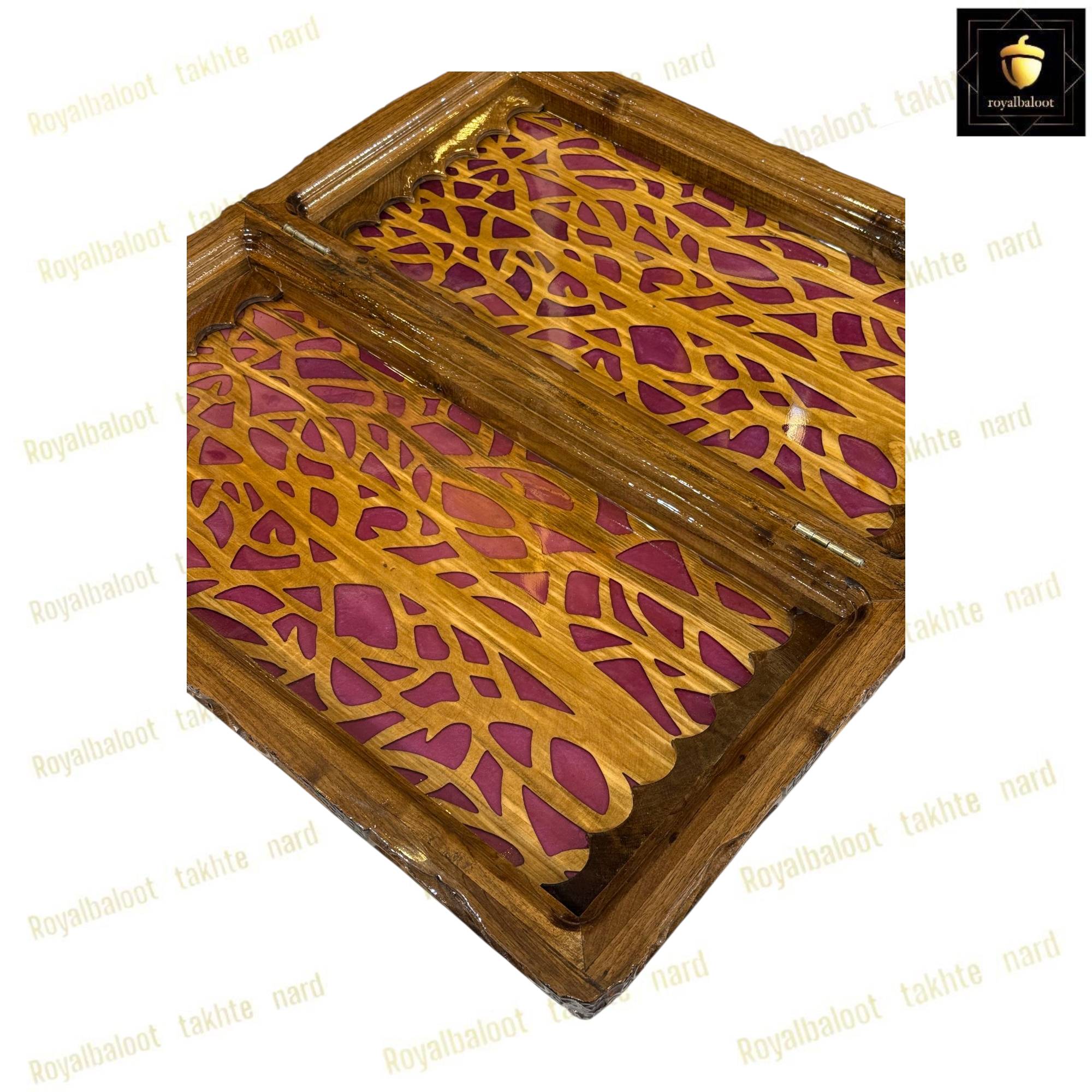 خرید تخته نرد چوب گردو رزین درخت بنفش کد 448 خرید تخته نرد چوب گردو رزین درخت بنفش