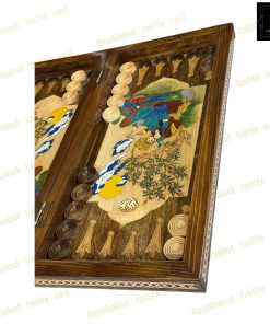 خرید تخته نرد چوب راش معرق خسرو شیرین