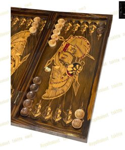 خرید تخته نرد تک بازی راش معرق شوالیه 60 سانتی