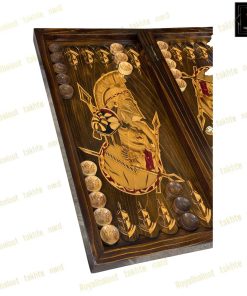 خرید تخته نرد تک بازی راش معرق شوالیه 60 سانتی