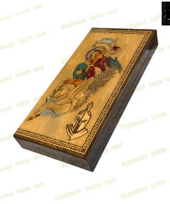 خرید تخته نرد تک بازی راش معرق شوالیه 60 سانتی