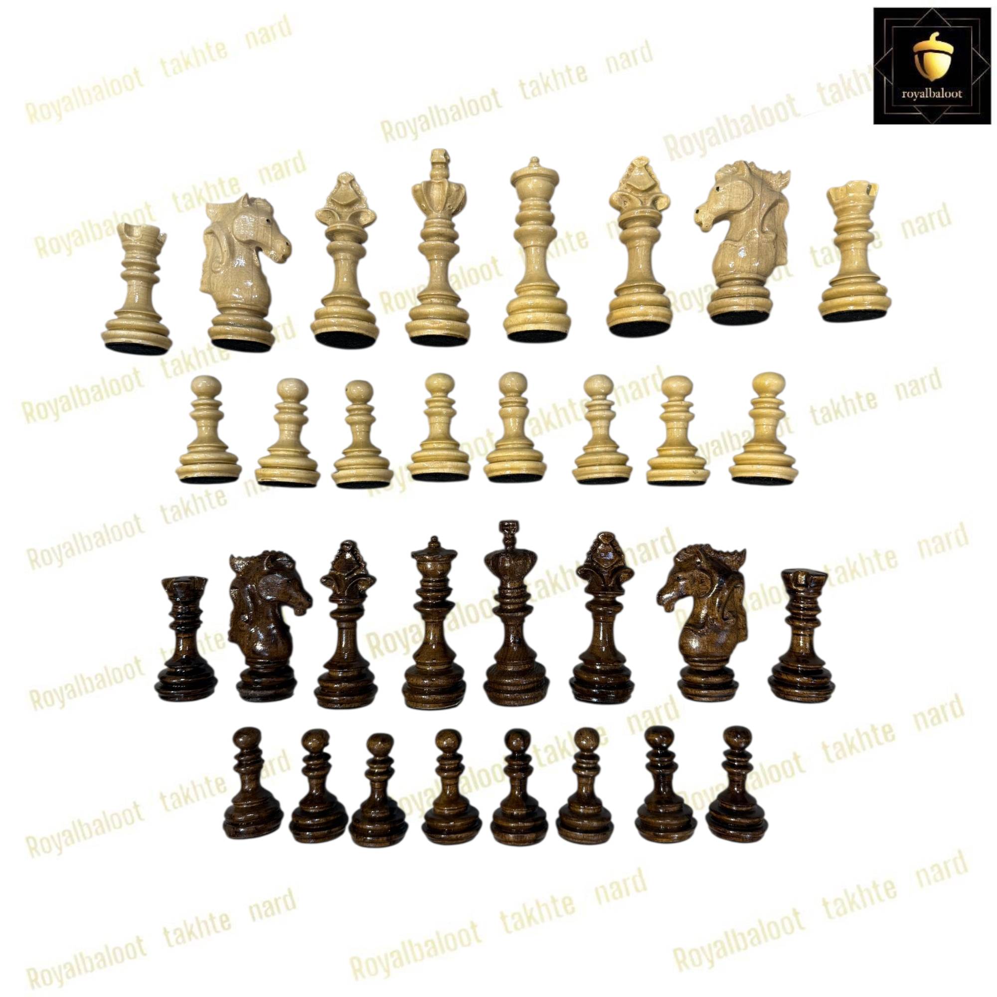 خرید مهره شطرنج گردو منبت شاهانه کد 468 خرید مهره شطرنج گردو منبت شاهانه