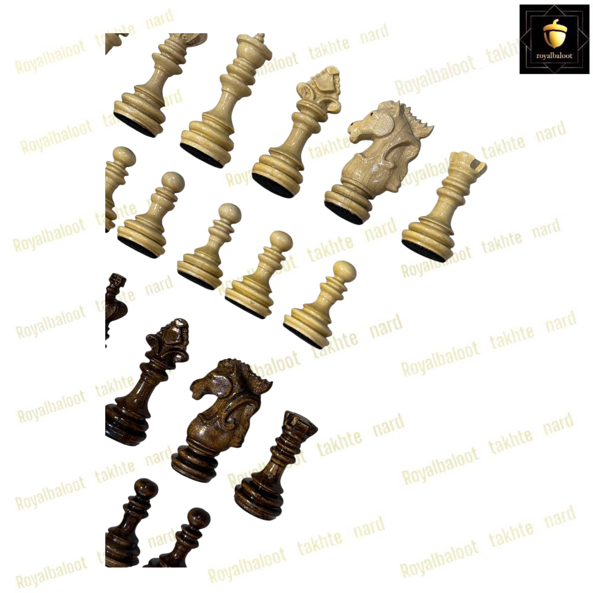 خرید مهره شطرنج گردو منبت شاهانه کد 468 خرید مهره شطرنج گردو منبت شاهانه