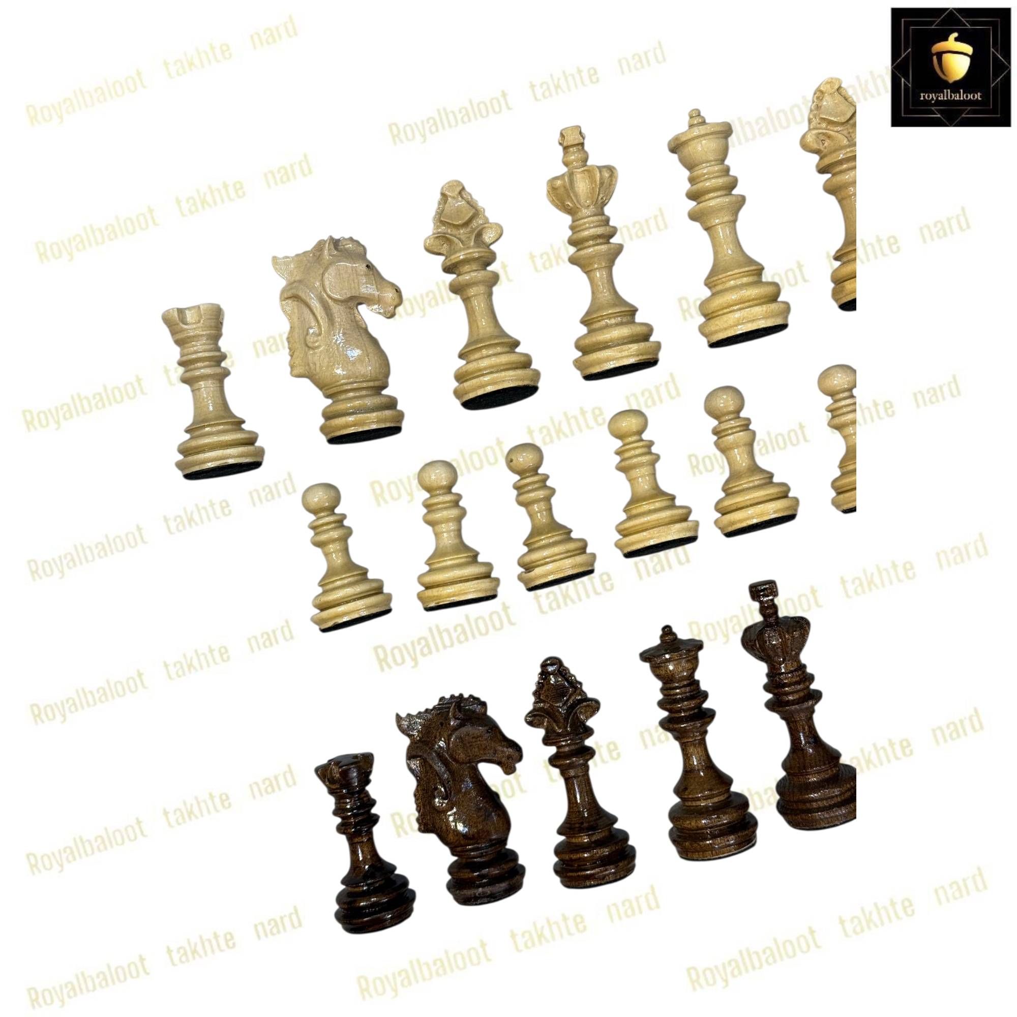 خرید مهره شطرنج گردو منبت شاهانه کد 468 خرید مهره شطرنج گردو منبت شاهانه