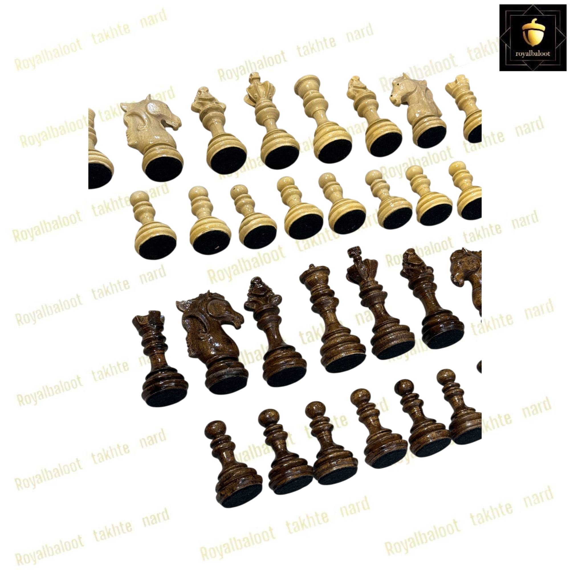 خرید مهره شطرنج گردو منبت شاهانه کد 468 خرید مهره شطرنج گردو منبت شاهانه