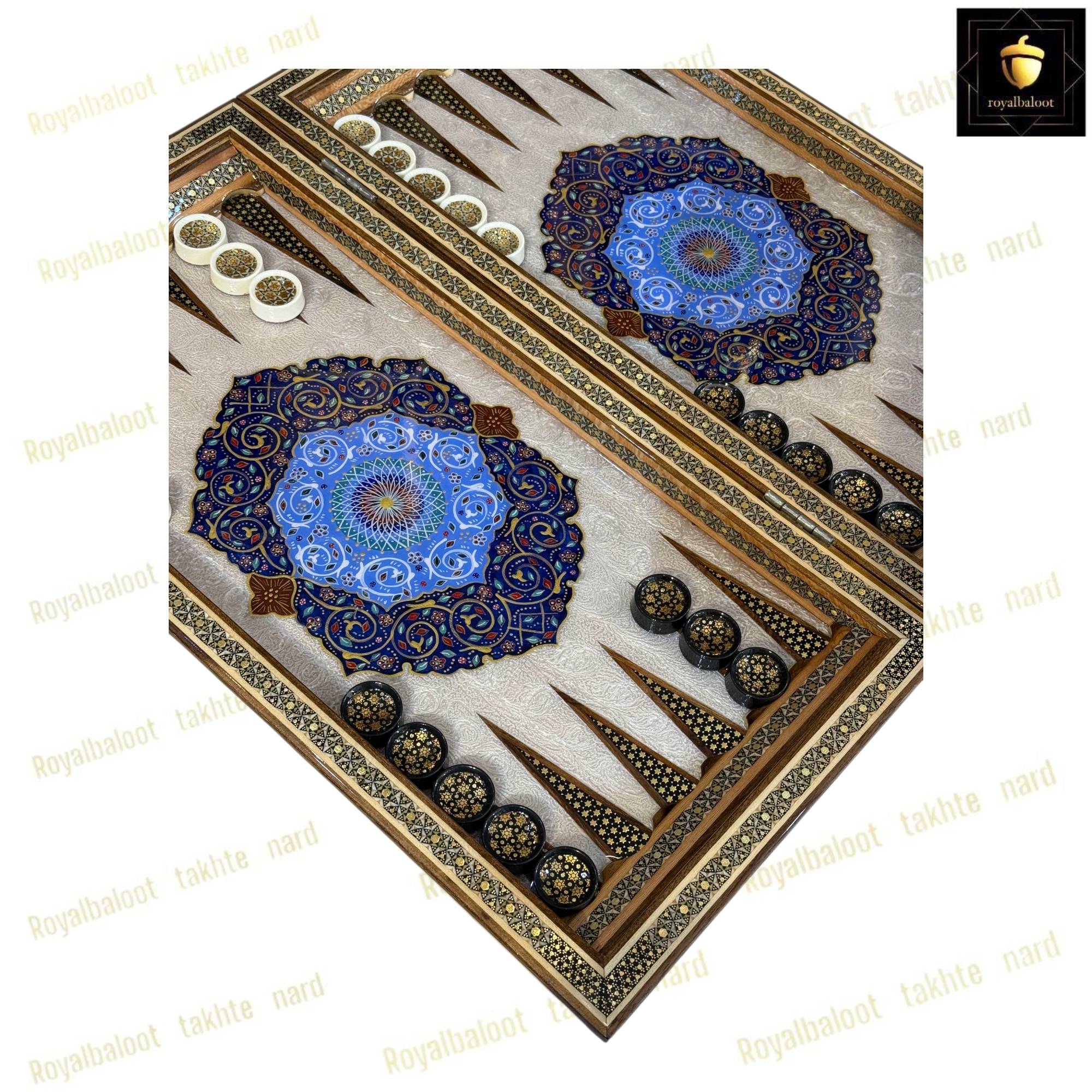 خرید تخته نرد خاتم نقاشی تذهیب سنتی کد 462 خرید تخته نرد خاتم نقاشی تذهیب سنتی