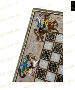 خرید تخته نرد خاتم نقاشی چوگان درشت