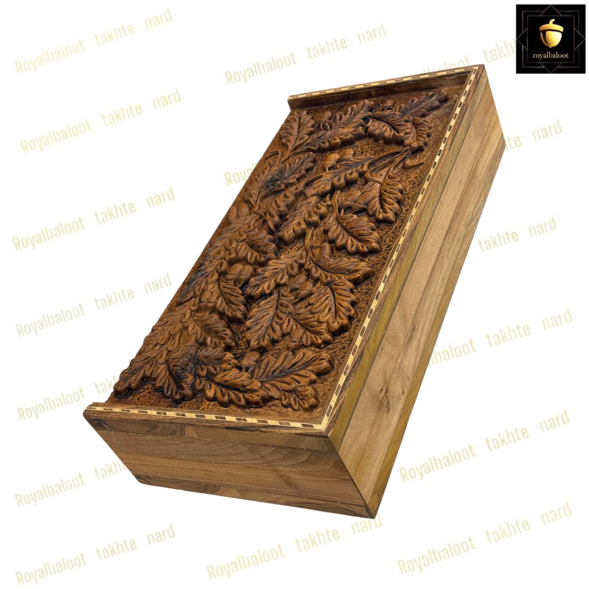 خرید تابلو تخته نرد گردو منبت بلوط کد 455 خرید تابلو تخته نرد گردو منبت بلوط