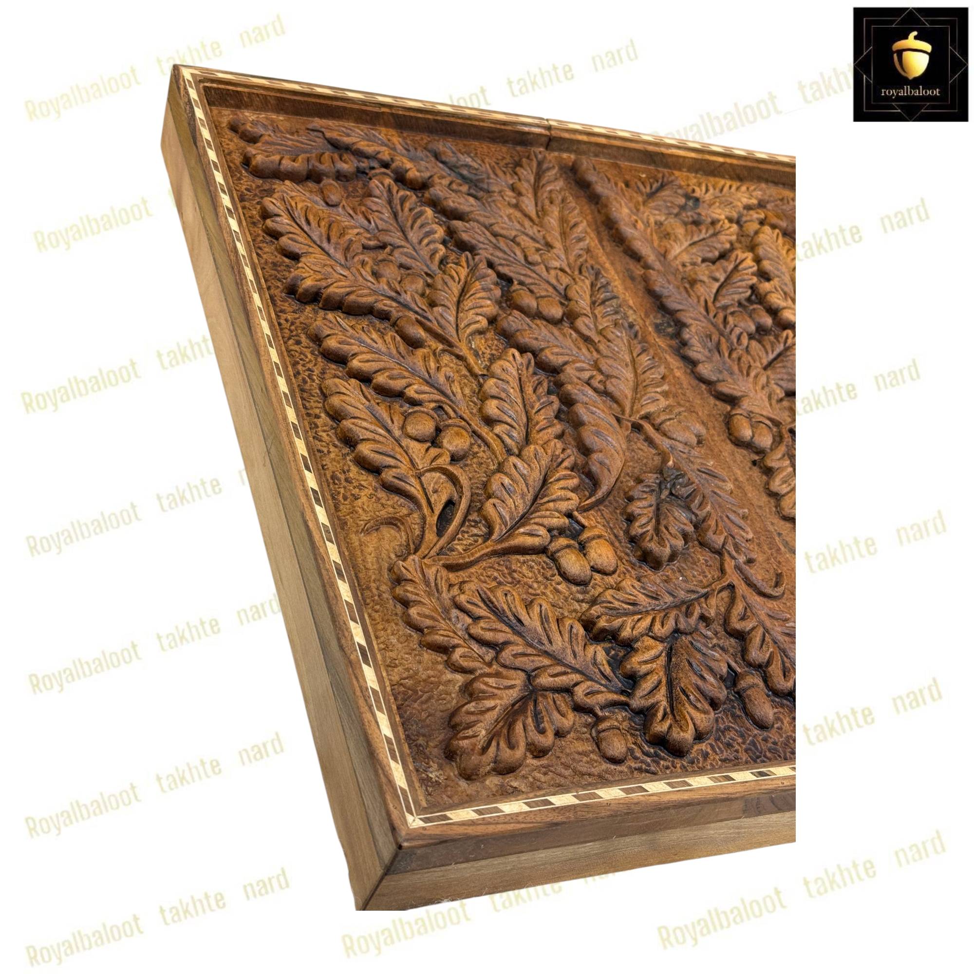 خرید تابلو تخته نرد گردو منبت بلوط کد 455 خرید تابلو تخته نرد گردو منبت بلوط کد 455