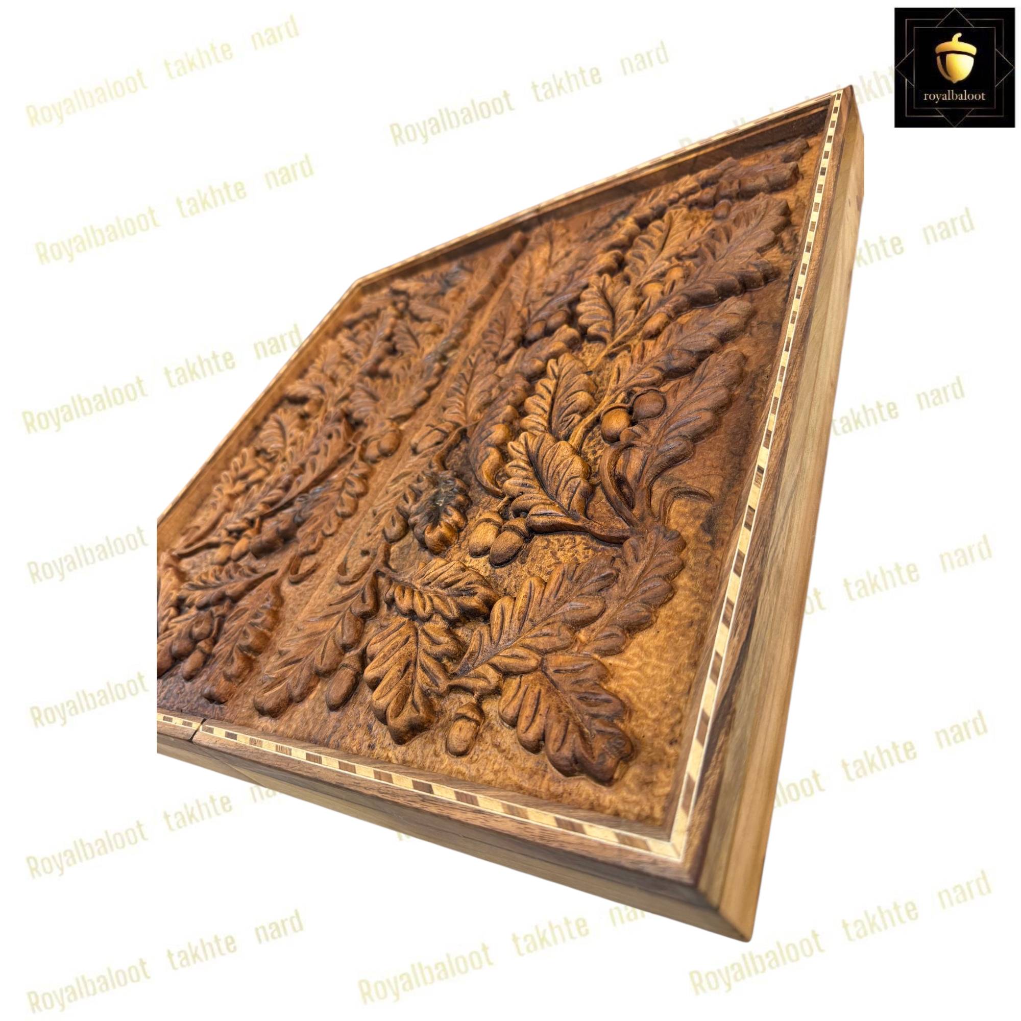 خرید تابلو تخته نرد گردو منبت بلوط کد 455 خرید تابلو تخته نرد گردو منبت بلوط