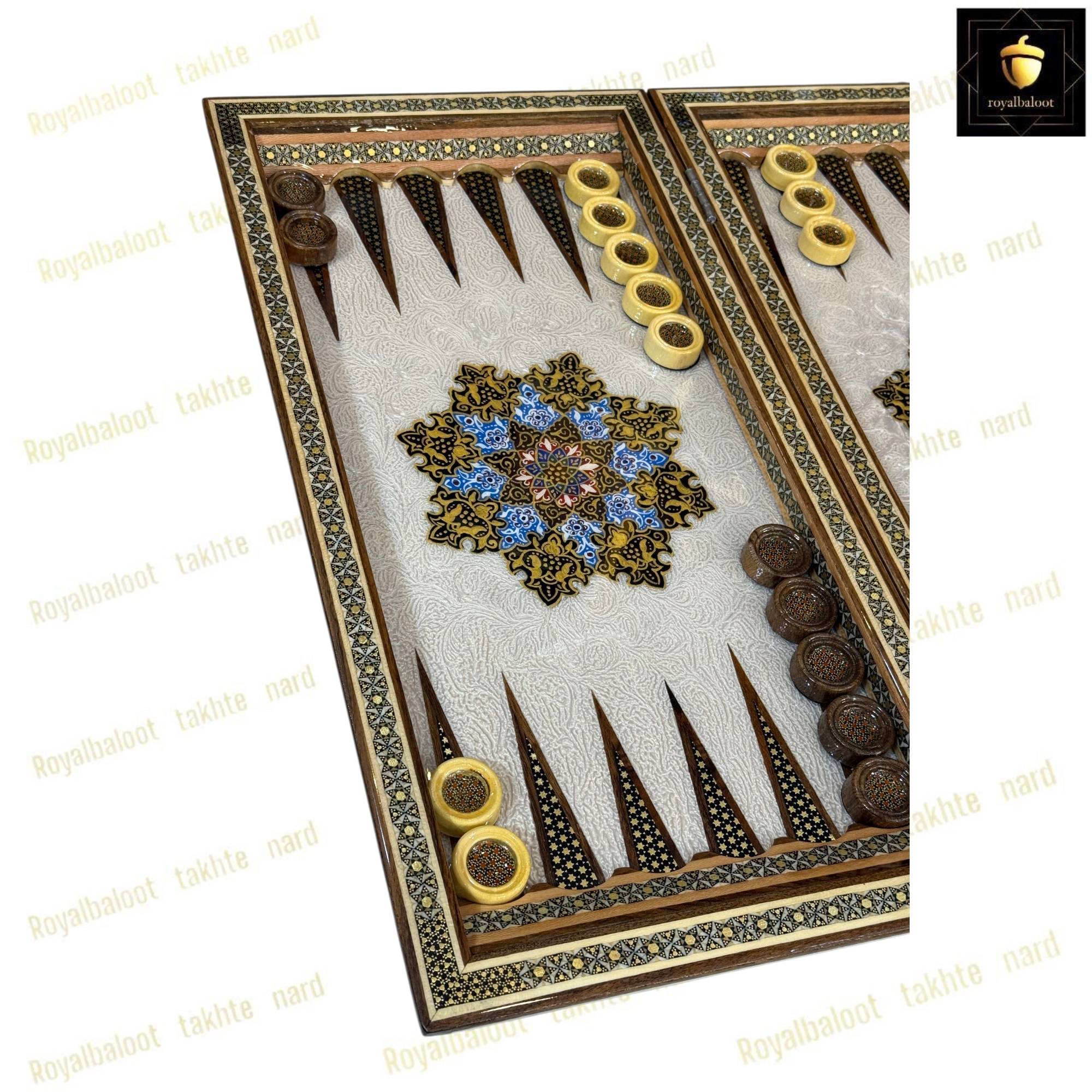 خرید تخته نرد خاتم نقاشی تذهیب هفت رنگ کد 456 خرید تخته نرد خاتم نقاشی تذهیب هفت رنگ کد