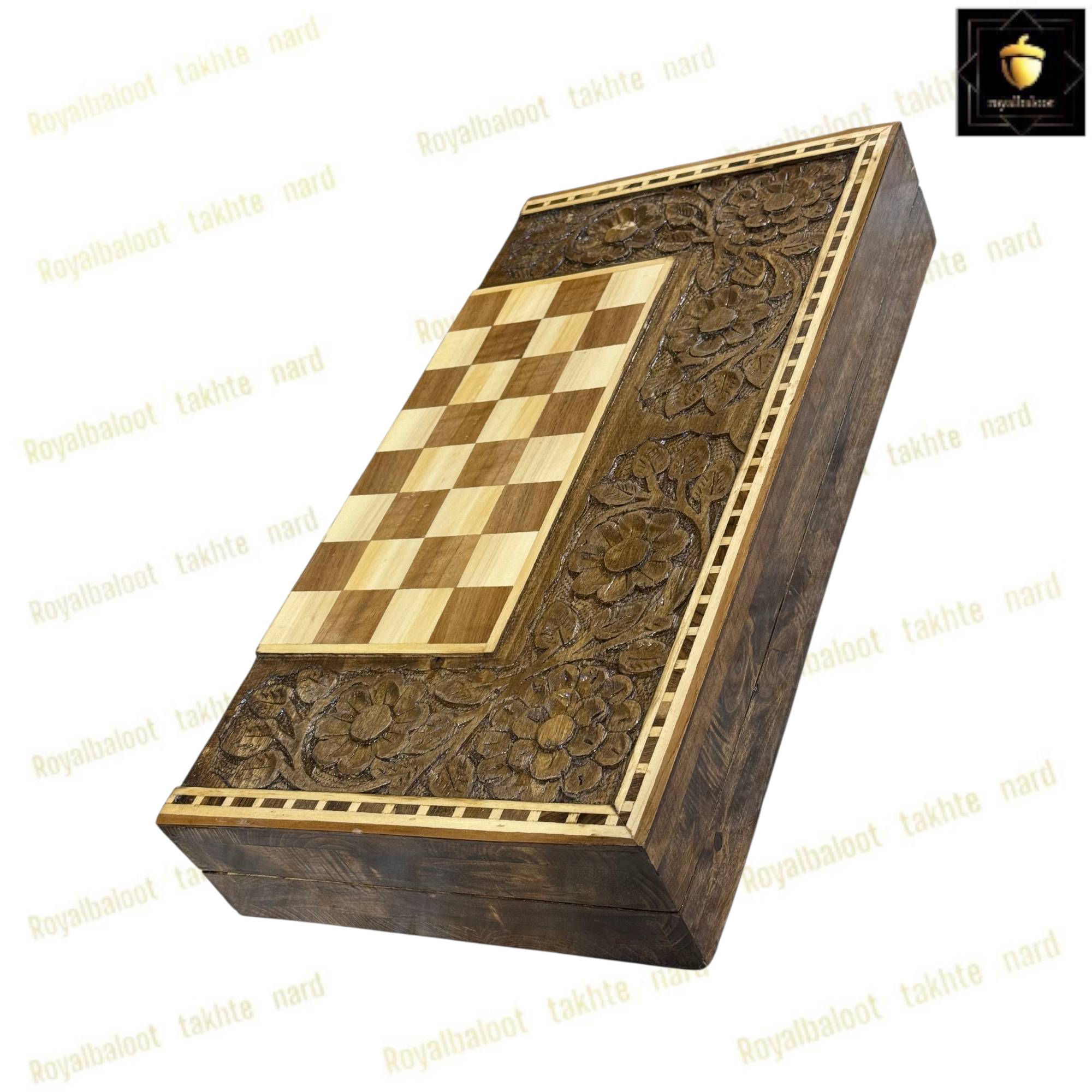 خرید تخته نرد گردو منبت گل وحشی کد 475 خرید تخته نرد گردو منبت گل وحشی