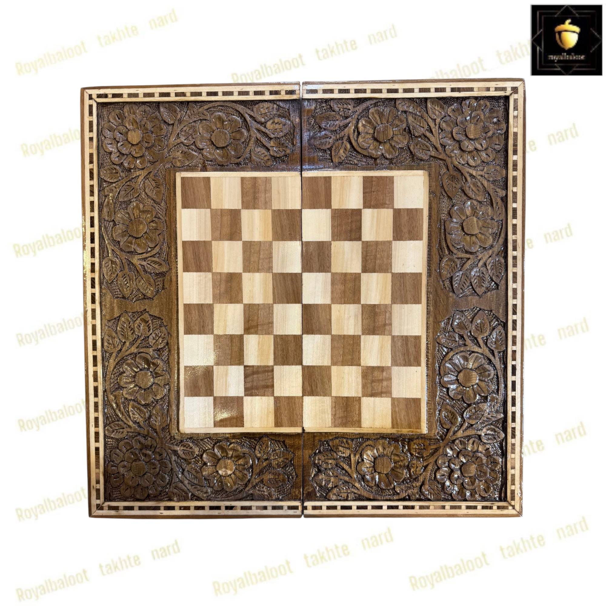 خرید تخته نرد گردو منبت گل وحشی کد 475 خرید تخته نرد گردو منبت گل وحشی