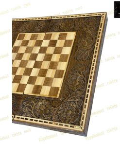 خرید تخته نرد گردو منبت گل وحشی کد 475 خرید تخته نرد گردو منبت گل وحشی
