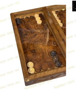 خرید تخته نرد ریشه گردو منبت کردستان کد 474 خرید تخته نرد ریشه گردو منبت کردستان