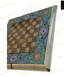 خرید تخته نرد خاتم نقاشی تذهیب فیروزه ای اصیل