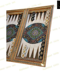 خرید تخته نرد خاتم نقاشی تذهیب فیروزه ای اصیل