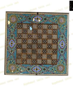 خرید تخته نرد خاتم نقاشی تذهیب فیروزه ای اصیل