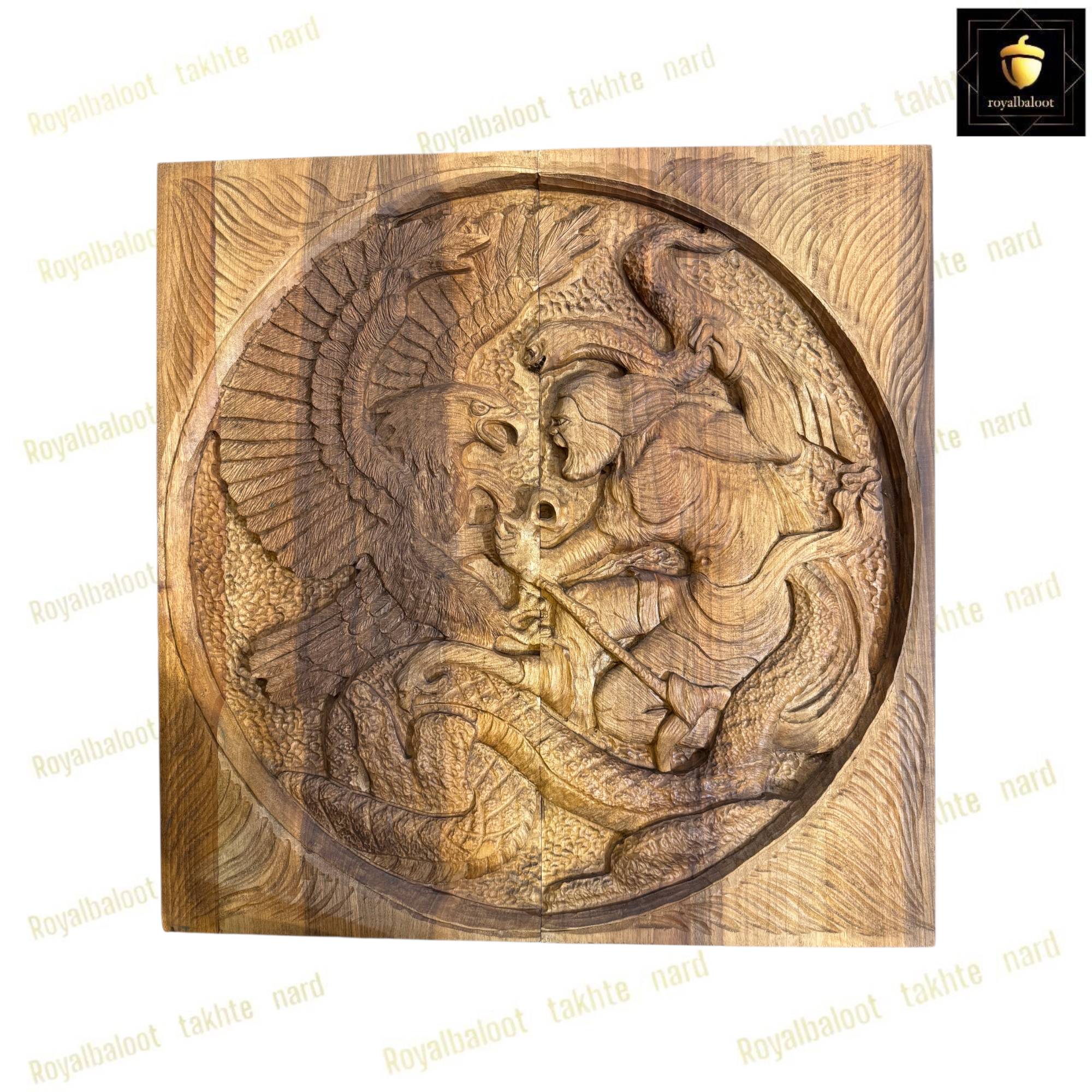 خرید تابلو تخته نرد گردو منبت نبرد 60 سانتی کد 484 خرید تابلو تخته نرد گردو منبت نبرد 60 سانتی