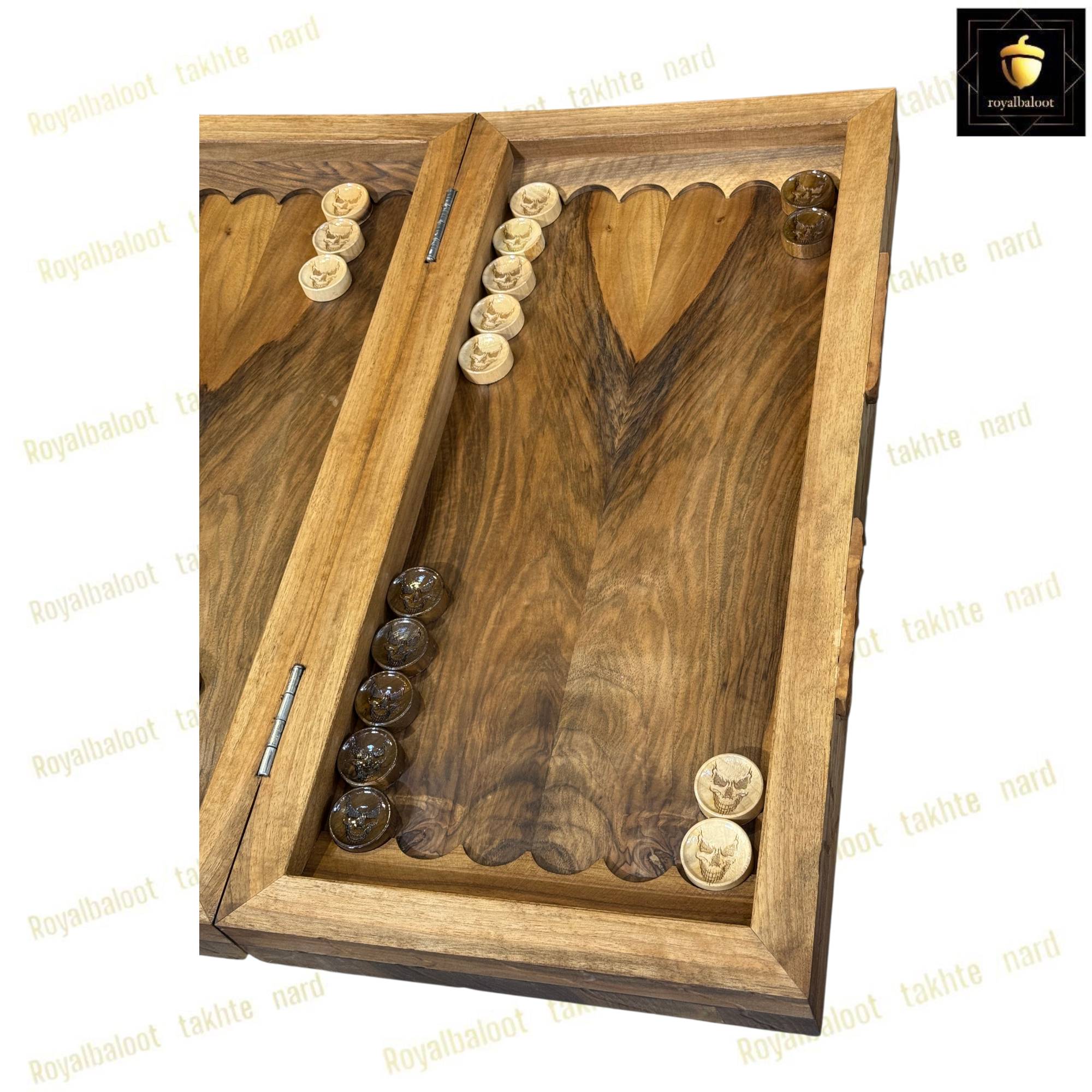 خرید تابلو تخته نرد گردو منبت نبرد 60 سانتی کد 484 خرید تابلو تخته نرد گردو منبت نبرد 60 سانتی