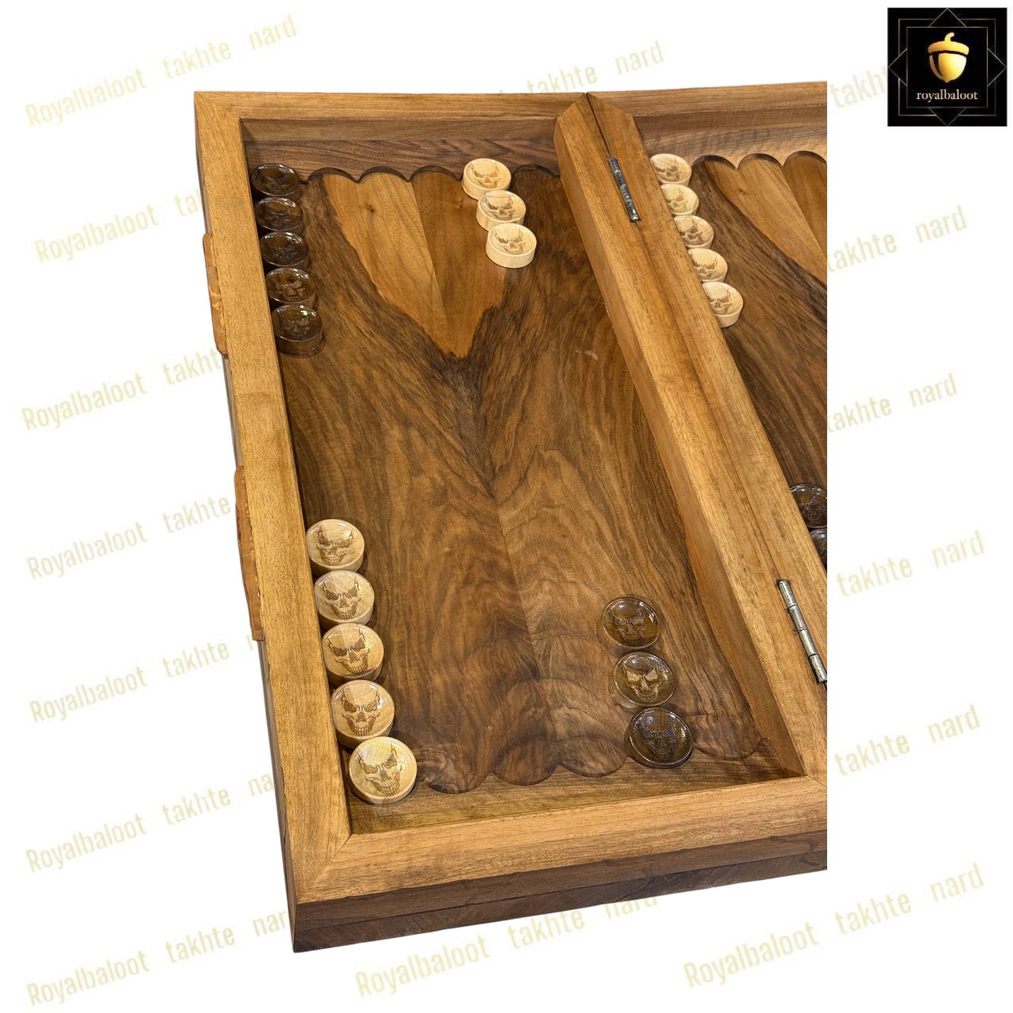 خرید تابلو تخته نرد گردو منبت نبرد 60 سانتی کد 484 خرید تابلو تخته نرد گردو منبت نبرد 60 سانتی