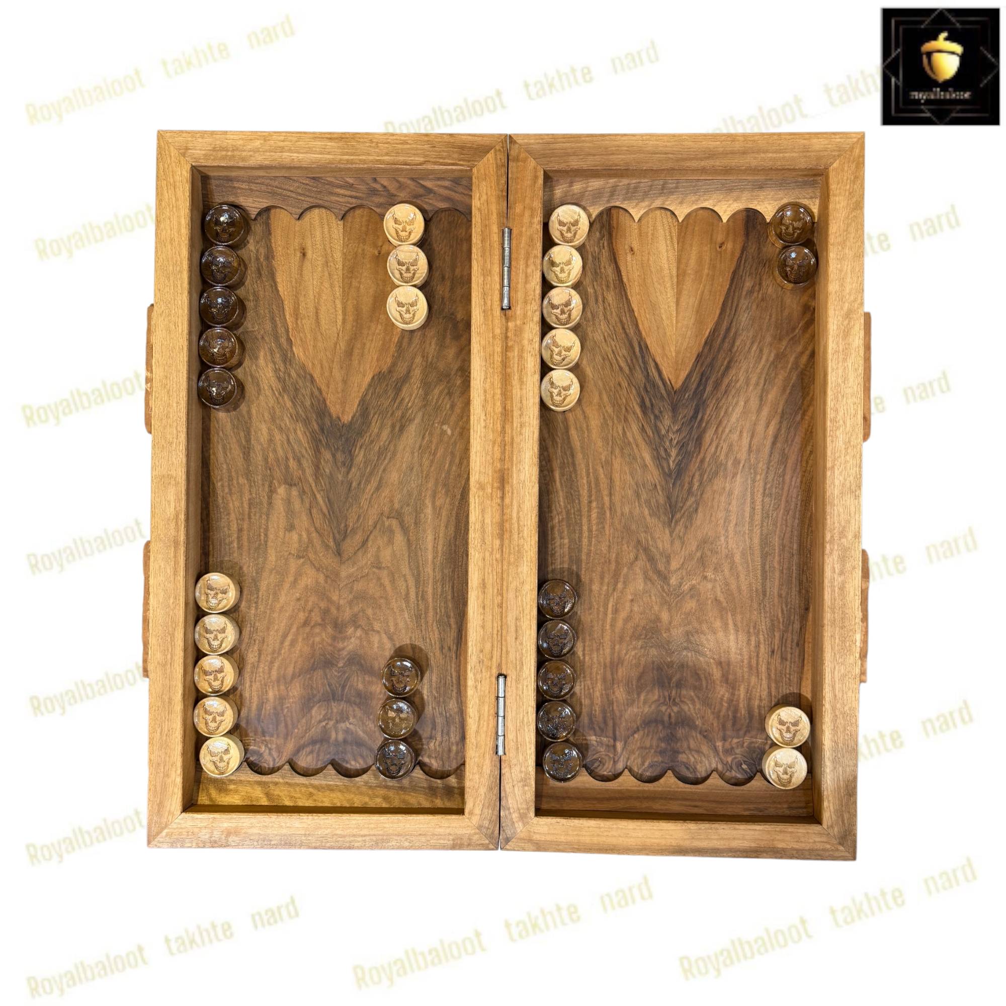 خرید تابلو تخته نرد گردو منبت نبرد 60 سانتی کد 484 خرید تابلو تخته نرد گردو منبت نبرد 60 سانتی