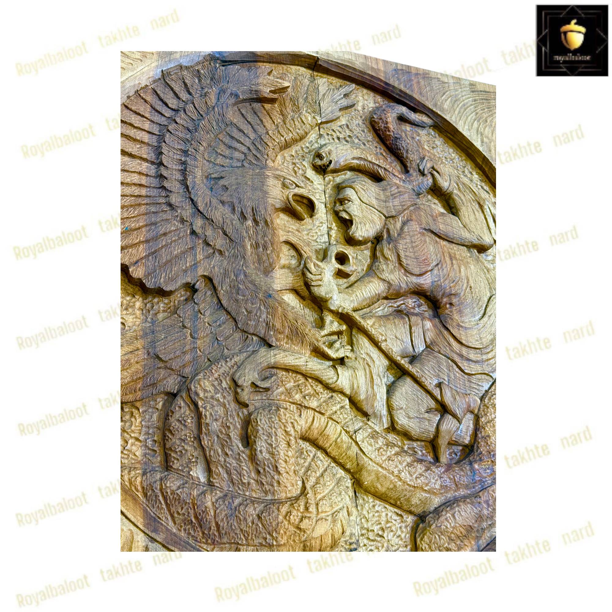 خرید تابلو تخته نرد گردو منبت نبرد 60 سانتی کد 484 خرید تابلو تخته نرد گردو منبت نبرد 60 سانتی