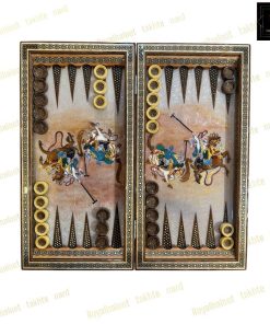 خرید تخته نرد خاتم نقاشی چوگان درشت